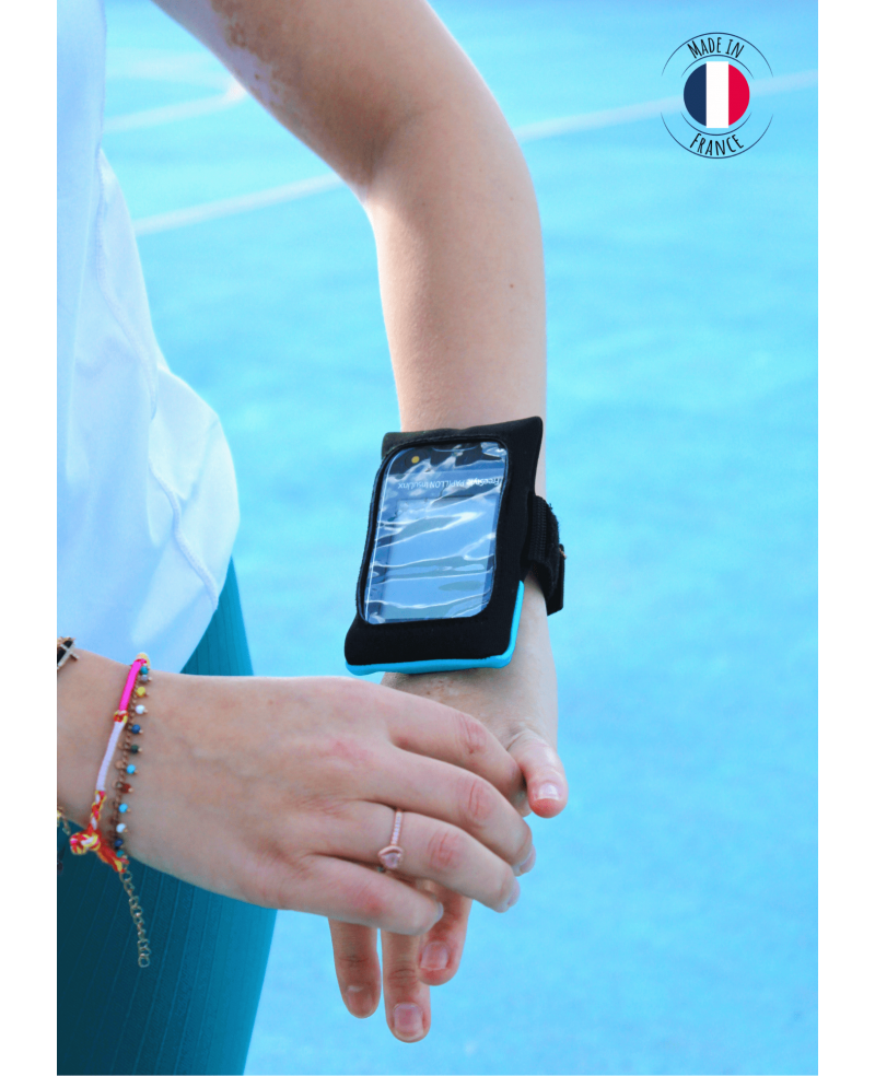 Pochette pour lecteur de glycémie durant la séance de sport. Bracelet sport à mettre au poignet pour personne diabétique